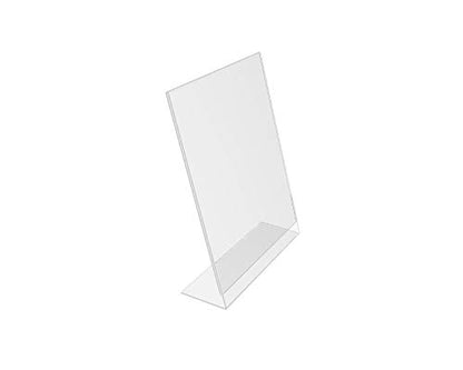 FixtureDisplays® 20PK 8.5 x 11 Clear Acrylic Sign Holder with Slant Back Design Portrait, Vertical Picture Frame 19780-8.5X11-20PK-NPF - size: 8.5x11"