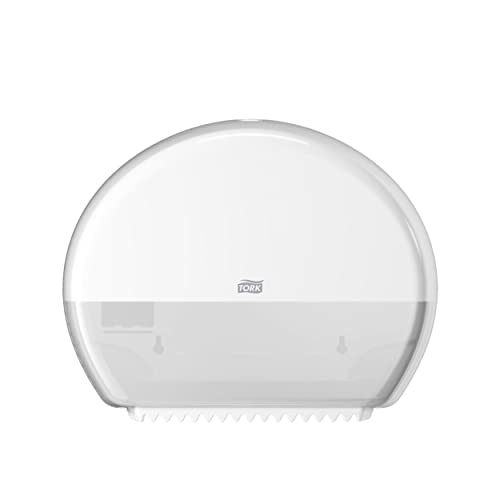 Tork Mini Jumbo Toilet Paper Roll Dispenser White T2, 555020A