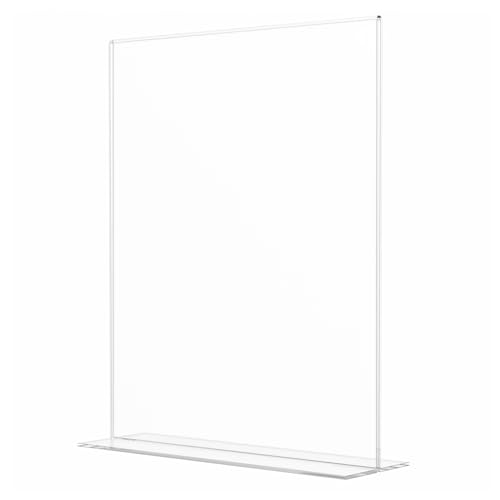 Marketing Holders Sign Holder for 8.5" x 11" Signs Elegant Double Sided Table Number Display Clear Acrylic Place Card Stand for Parties Wedding Receptions and Catered Events Bottom Load - size: 8.5"W x 11"H Bottom Load