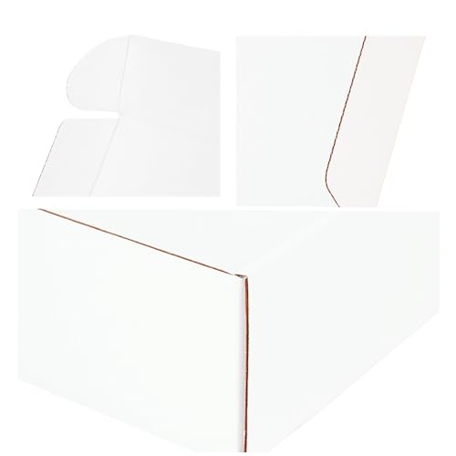 8x6x4 inch Small White Mailers Boxes Set of 10 - size: 8x6x4 inch