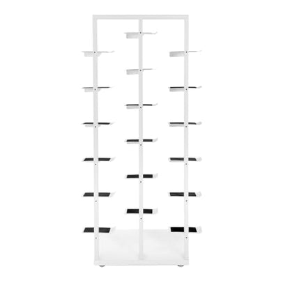 Commercial Clothing Store Shoe Rack Retail Store Shoe Display Shelf Free Standing Shoes Shelf Single Sided Shoes Racks 18 Compartments 24.25lbs Load Capacity (31.5 * 59.06in, White) - color: White
