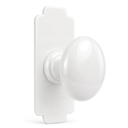trust4care 4-Pack White Rectangle Backplates of Bifold Cabinet Knobs - color: White