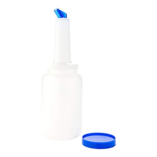 Restaurantware-2.5 Quart Juice Pourer Bottle, 1 Leak-Resistant Store And Pour Container - Dispensing Lid, Storage Lid, Blue Plastic Juice Bar Container, Dishwashable, For Pouring And Storing Drinks - color: Blue, size: 80 Ounces