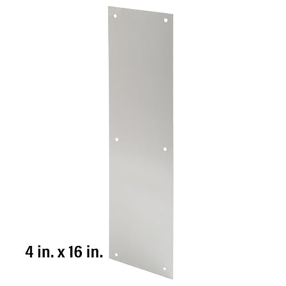 Prime-Line J 4581 Door Push Plate, 4 In. X 16 In., Satin Aluminum (Single Pack) - color: satin aluminum