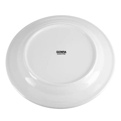 White Porcelain Plates with Wide Rim - 12 Pack by Olympia