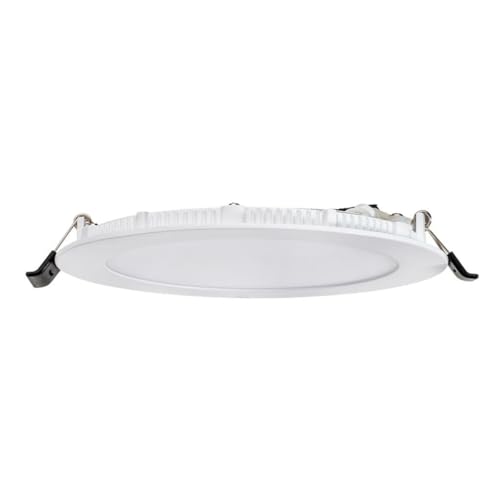 Topaz RDL6-12W-CS LED Slim Fit Recessed Downlights, 1,000 Lumens, 12W, 120V, 5 CCT Selectable, 6-Inch, Ultra-Thin White Aluminum, Canless, LED Lights for Bedroom, Dimmable to 5 Percent, 5 Yr Warranty