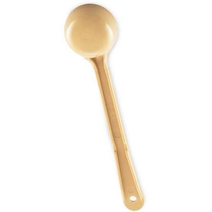Carlisle FoodService Products 2 Ounce Portion Control Spoon – Long Handle – Flat Bottom Server for Sauces & Toppings, Color Coded Measuring Utensil, Beige