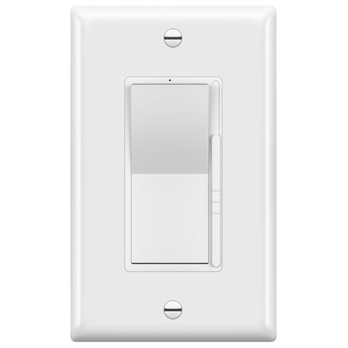 TOPGREENER 300W LED Dimmer Switch, Single Pole or 3-Way, White, 1 Pack - color: White