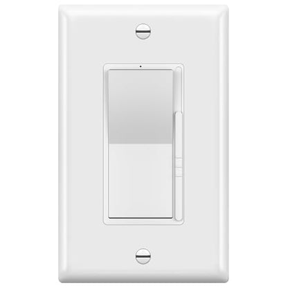 TOPGREENER 300W LED Dimmer Switch, Single Pole or 3-Way, White, 1 Pack - color: White