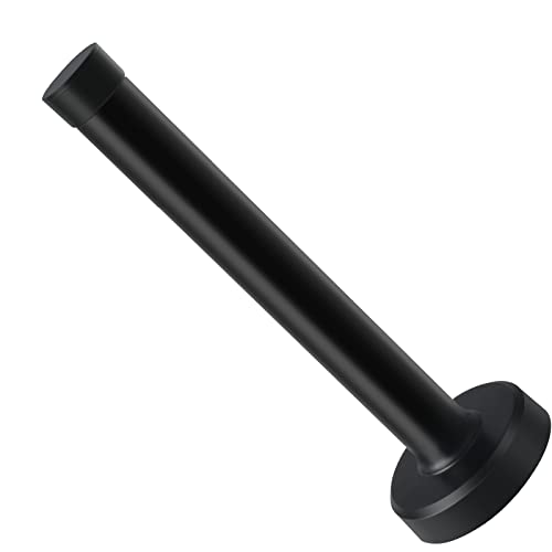 KOLAKO Door Stops, Stainless Steel Doorstop, 5 Inch(120mm) Long Door Stopper with Rubber Bumper Tip, Cylindrical Door Holder Wall Protector, Black - color: Black, size: 5 inch X 1 pack