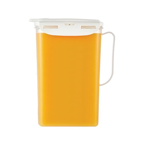 LocknLock Aqua Fridge Door Water Jug | Clear Pitcher | BPA Free Plastic Pitcher with Lid | 2 Quart Pitcher with Lid for Water, Juice, Tea & More Beverages, Ivory - color: Ivory, size: 64 Ounces