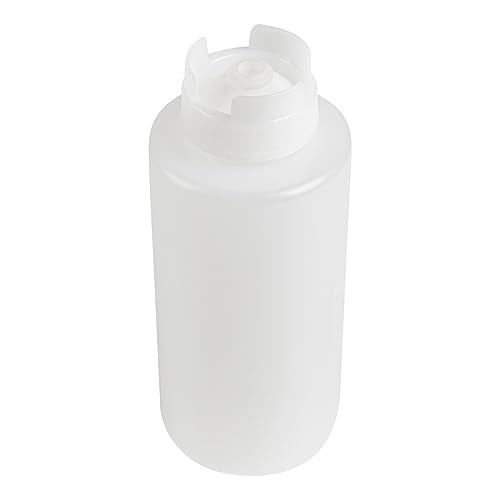 Restaurantware 32oz. FIFO Inverted Plastic Squeeze Bottle with Refill and Dispensing Lids - First In First Out - Perfect for Restaurants, Catering, and Food Trucks - 1ct box - style: 32 oz