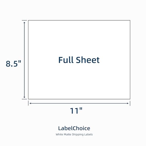 Full Sheet Shipping Labels 8.5 x 11 for Laser & Inkjet Printers, 500 Sheets 500 Labels Self Adhesive Full Page Labels 8.5 x 11 White, Whole Page Label Stickers, Mailing Label Sheets - size: 8.5x11---500P
