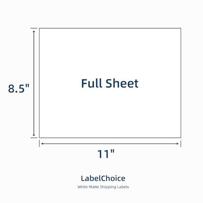 Full Sheet Shipping Labels 8.5 x 11 for Laser & Inkjet Printers, 500 Sheets 500 Labels Self Adhesive Full Page Labels 8.5 x 11 White, Whole Page Label Stickers, Mailing Label Sheets - size: 8.5x11---500P