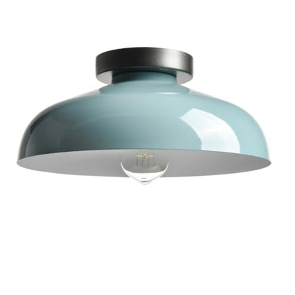 DIRYZON 12-Inch Industial Macaron Semi Flush Mount Ceiling Light - color: Sea Green