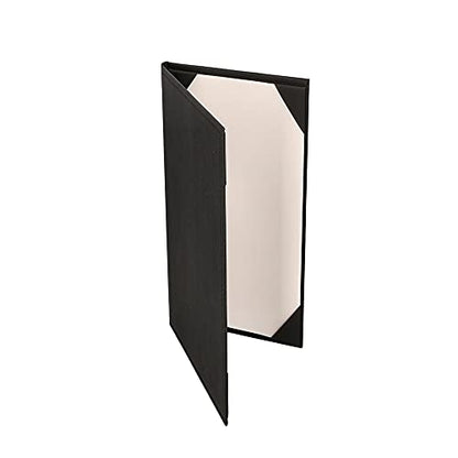 Menu Covers Made of Premium Faux Leather (10-Pack) - 8.5" X 14" (Black, 2 Views) - color: Black, size: 2 Views