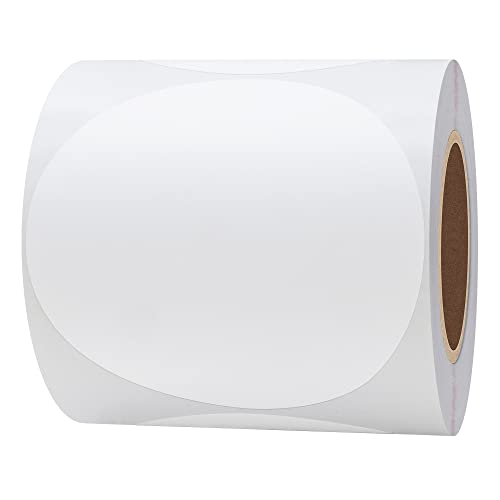 Hybsk 3 inch Circle Color Direct Thermal Stickers Shipping Labels for Barcodes,Name Tag,DIY Logo Design,QR Code,Inventory– Compatible with Zebra,Rollo,Munbyn,and More-350 pcs (3 inch,White) - color: White, size: 3"