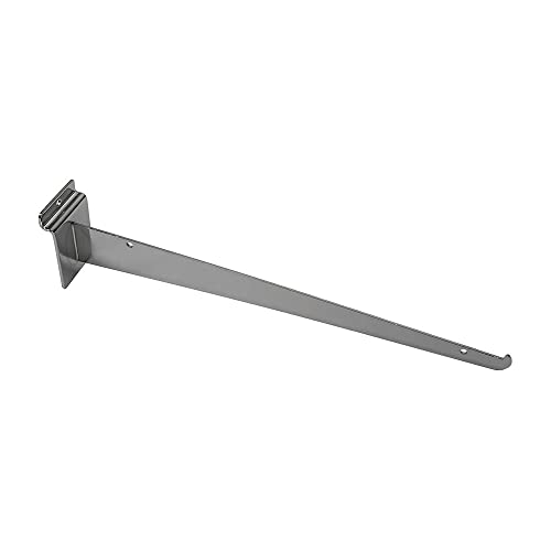 Prolinemax 2 Pcs 16'' Chrome Glass Slatwall Shelf Bracket Retail Display Fixture Metal Hanger