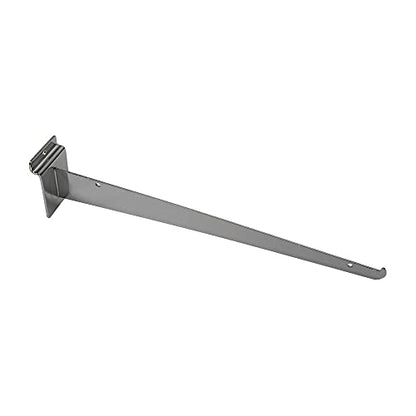 Prolinemax 2 Pcs 16'' Chrome Glass Slatwall Shelf Bracket Retail Display Fixture Metal Hanger