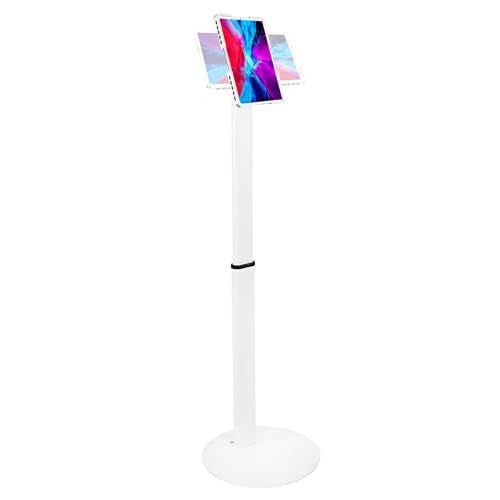 Mount-It! Anti-Theft Universal Tablet Floor Kiosk, Height Adjustable, White - color: White