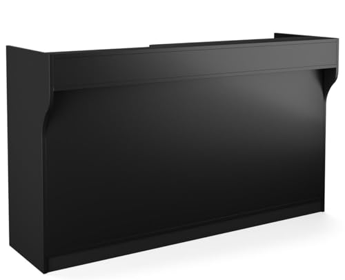 Displays2go Free-Standing Black Melamine Register Stand