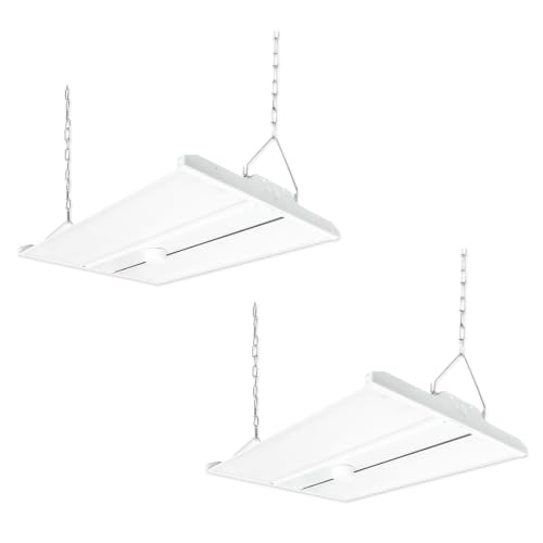 2 PK 2FT LED Linear High Bay Shop Lights with Motion Sensor,210W,28350LM,135LM/W,5000K High Bay Lights,120-277V,0-10V Dimmable UL and DLC Listed Commercial Bay Lighting for Garage,Shop - size: 210W