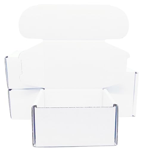 4x3x2 Inches White Corrugated Cardboard Shipping Boxes Set of 2 - size: 4x3x2 inch 2 Pack