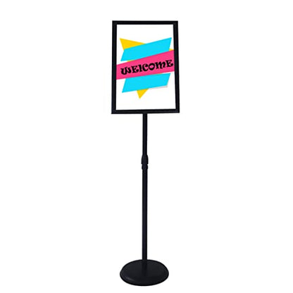 YDisplay Sign Holder Stand with Base 8.5x11inches Pedestal Floor Standing Sign Display Holder Height Adjustable Both Landscape Or Portrait Displayed,Black - size: 8.5×11inches,1pack