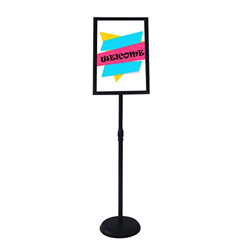 YDisplay Sign Holder Stand with Base 8.5x11inches Pedestal Floor Standing Sign Display Holder Height Adjustable Both Landscape Or Portrait Displayed,Black - size: 8.5×11inches,1pack