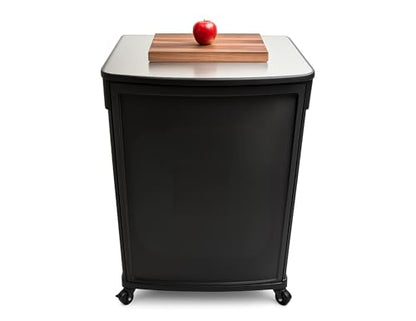 – Demo Display Cart – Portable Folding Demo Table with Recessed Signage Area – Stainless Steel Top & Locking Wheels – for Retail & Event Use