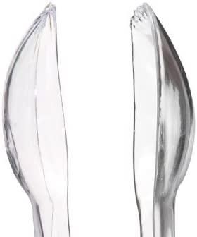 Heavy Duty Disposable Clear Plastic BPA Free Serving Tongs for Weddings, Catering, Food Service, Parties and More! (12)