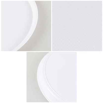 4 Pack Round Restaurant Serving Trays, Plastic Food Service Tray - color: White
