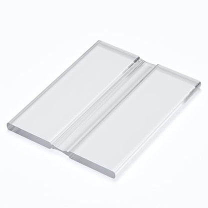 5 x 50mm, 2", low profile flex hinges, flexible living hinges, Transparent, Continuous Acrylic Piano Hinges,