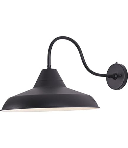 18" Large Gooseneck Barn Light, Dusk to Dawn Exterior Wall Fixture - size: 18 in