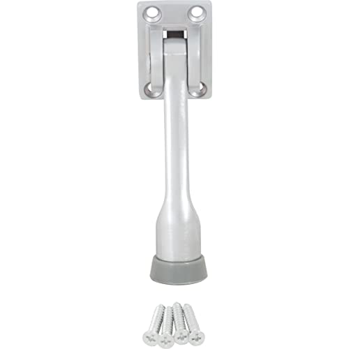 Stone Harbor Hardware Heavy-Duty Kick-Down Holder with 4 Screws, 4 Inches, Satin Chrome - color: Satin Chrome