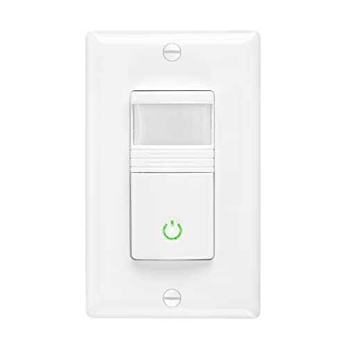 Maxxima Occupancy Vacancy Motion Sensor PIR Wall Switch, 3-Way/Single Pole