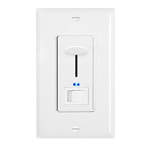 Maxxima Dimmer Light Switch, White, 3-Way/Single Pole, 0-10V Dimming