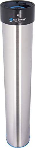 San Jamar Surface Mount Cup Dispenser Vertical, 12 - 24 Oz. Cups for Restaurants, Dining Halls, and Fast Food, Stainless Steel, 23.75 Inches, Silver