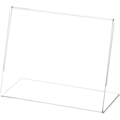Plymor Clear Acrylic Sign Display / Literature Holder (Angled), 5" W x 4" H - size: 5" x 4"