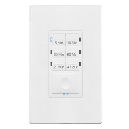 ENERLITES 4-Hour Neutral Countdown Timer Switch for Exhaust Fans - color: White, size: 4 Hour