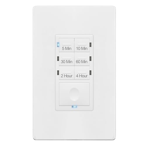 ENERLITES 4-Hour Neutral Countdown Timer Switch for Exhaust Fans - color: White, size: 4 Hour