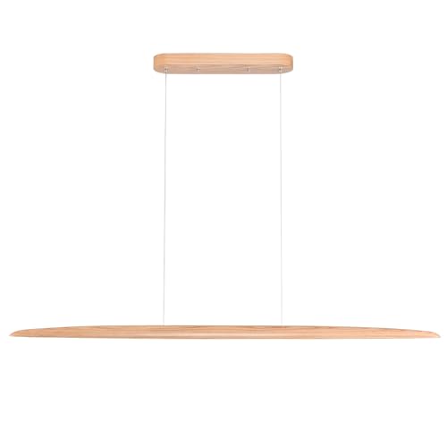 YISDESIGN 39" 24W Wood LED Linear Pendant Light Fixture Led Dining Room Light Dimmable Hanging Light Fixture for Dining Room Kitchen Island Pool Table Lights Natural Wood Color - color: Natural Ash, size: 39in