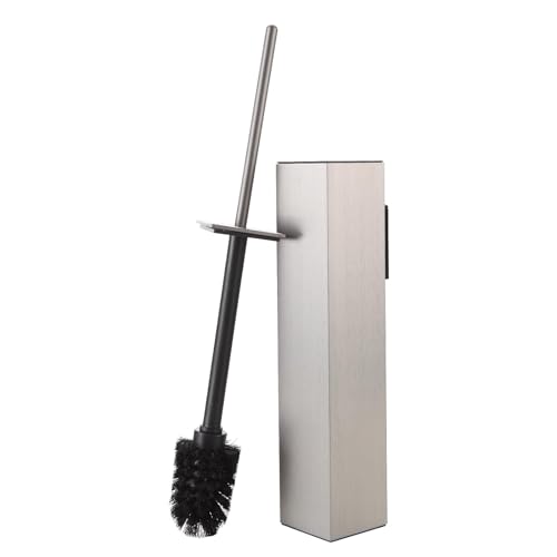 BGL Toilet Brush and Holder Set Brushed Nickel Wall Mounted for Bathroom Square Design - color: Brushed Nickel-wall Mount