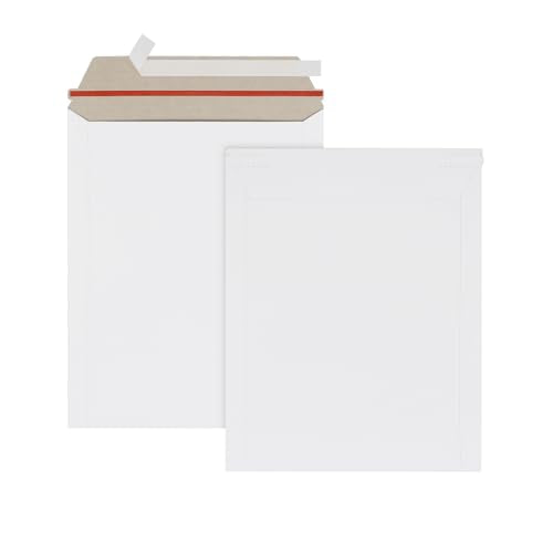 zmybcpack 100 Pack 7x9 inch Rigid Mailer Self Seal Photo Document Mailers, Stay Flat White Cardboard Shipping Envelopes White Photography Mailers for CD, Photos, Document - size: 100 Pack 7x9 inch