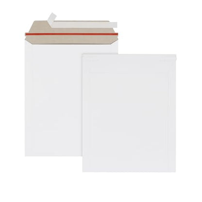 zmybcpack 100 Pack 7x9 inch Rigid Mailer Self Seal Photo Document Mailers, Stay Flat White Cardboard Shipping Envelopes White Photography Mailers for CD, Photos, Document - size: 100 Pack 7x9 inch