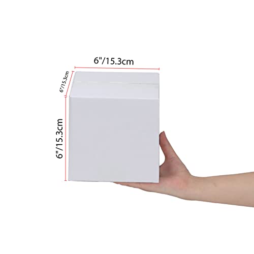 Calenzana 6x6x6 Inches Shipping Boxes Set of 40, White Corrugated Cardboard Box for Packing Mailing Small Business - size: 6x6x6, style: 40 Pack