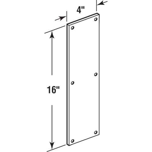 Prime-Line J 4626 Door Push Plate, 4 In. x 16 In., Stainless (Single Pack) - color: Stainless Steel