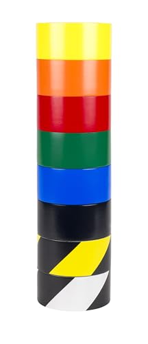 3M Vinyl Tape Safety and 5S Color Coding Pack, 8 Rolls per Pack
