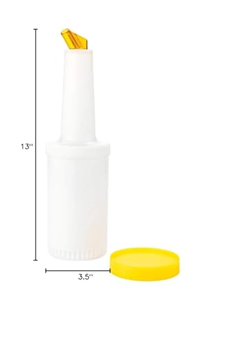 Restaurantware 1 qt Yellow Plastic Quick Pour Storage Container Bottle - color: Yellow, size: 32 Ounces