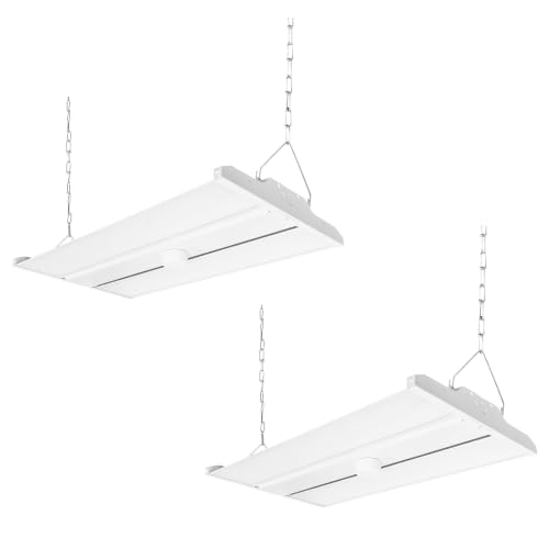 2 PK 2FT LED Linear High Bay Shop Lights with Motion Sensor,155W,20825LM,135LM/W,5000K High Bay Lights,120-277V,0-10V Dimmable UL and DLC Listed Commercial Bay Lighting for Garage,Shop - size: 155W